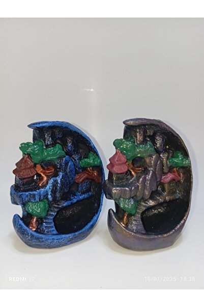 TEDİSANAT Tedi Sanat Mini Ay Geri Akış Şelale Tütsülük Buhurdanlık 2' Li (10A...
