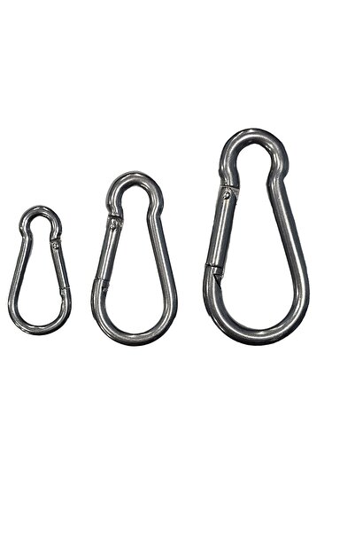 AKN Karabina 4 Mm Yaylı Kanca Çelik Kilit Olta Dağcılık Kamp Malzemeleri Salı...