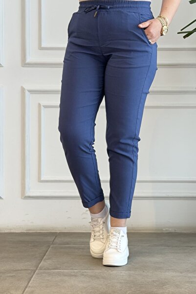 yb yağmur butik Παντελόνι με διπλό τελείωμα και ελαστική μέση