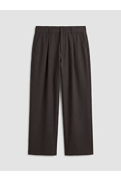 LC Waikiki Lcw Vision Brown Loose Fit Women's Pleated Fabric Trousers