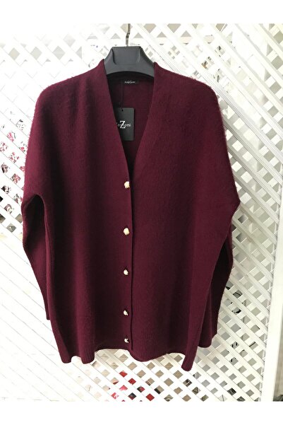 Zentoni Women's Long Sweater with Pearl Buttons, Plus Size, Soft Fabric Cardigan