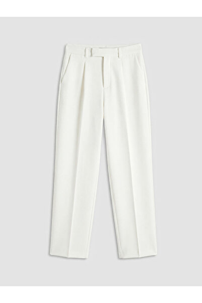 LC Waikiki Γυναικείο υφασμάτινο παντελόνι με ψηλόμεσο πλισέ σχέδιο LCW Vision...