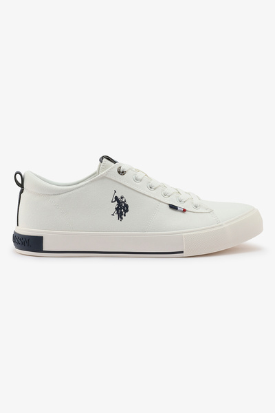 U.S. Polo Assn. Men's White Low-Top Sneakers - Lightweight Slip-On Design