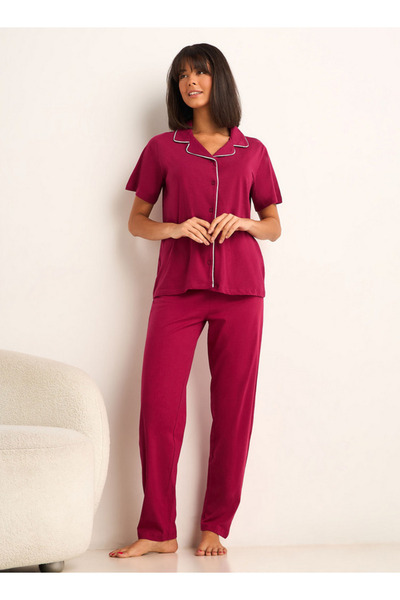 FAV طقم بيجاما مكون من قميص بأزرار وبنطال