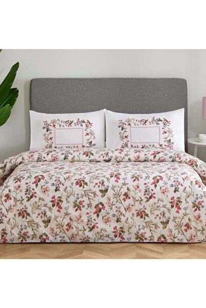 Özdilek Nev Serisi -Beyaz Fresa Rosa- Çift Kişilik Nevresim Takımı