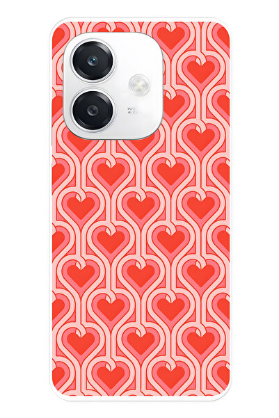 FLAMENKO حافظة هاتف شفافة متوافقة مع هاتف اوبو A3 ريترو هارت منقوش