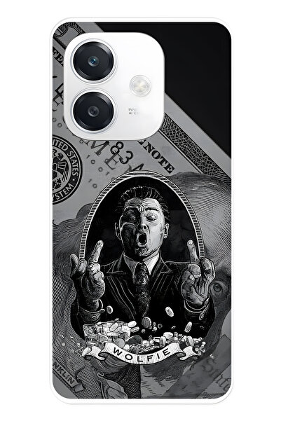 FLAMENKO حافظة هاتف شفافة متوافقة مع هاتف اوبو A3 من نوع Wolfie منقوش