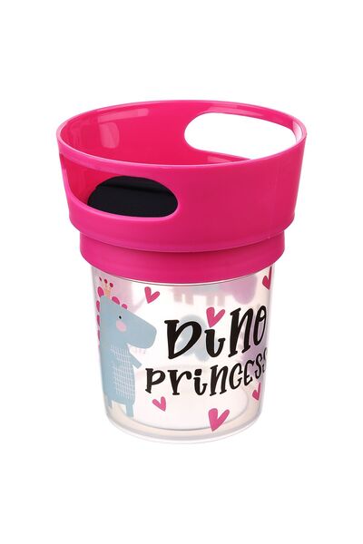 ela777 Dino Princess Non-Spill Snack Children's Container