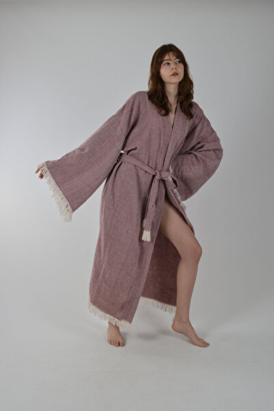 REİNA TEKS Colorful Kimono Kaftan, Cotton Pieces with Belt, 1 Piece Unisex Mu...