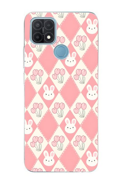 FLAMENKO حافظة هاتف شفافة متوافقة مع هاتف اوبو A15 / A15S من نوع Rabbit and T...