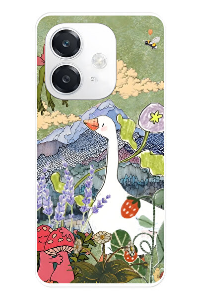 FLAMENKO حافظة هاتف شفافة متوافقة مع هاتف اوبو A3 بتصميم كاز آند نيتشر D منقوش