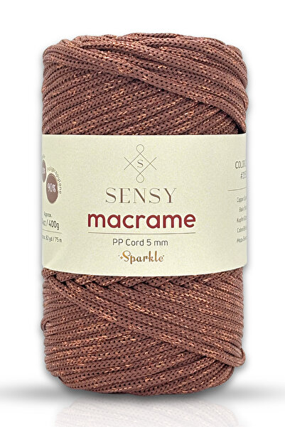 SENSY Блестящ 5 мм полиестерен макраме шнур 400 г меден шнур Supla и конци за...