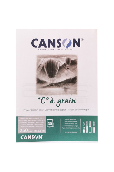 Canson كتلة رسم كا جرين 250 جرام A3 (29.7×42 سم) رمادي 30 صفحة