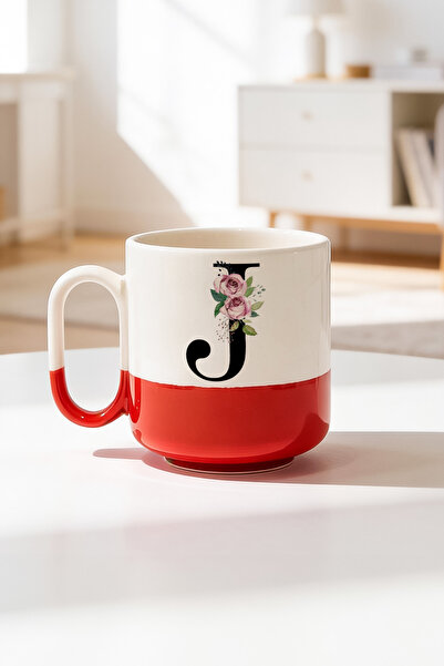 BB TRADE Letter J Designed Ceramic Printed Pro Mug 330ml