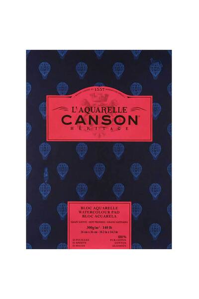 Canson Heritage Aquarelle Block Hot Pressed 300gr 26x36cm 12 Sayfa