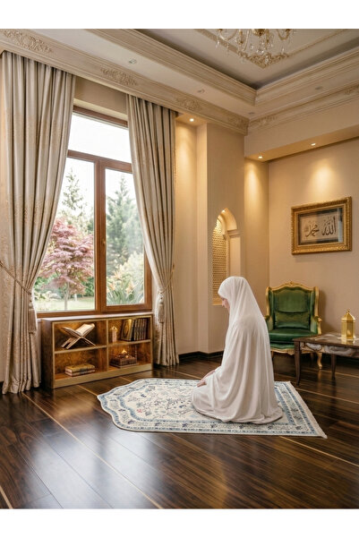 Brillant Modern Çiçekli Medine Seccade 80x140