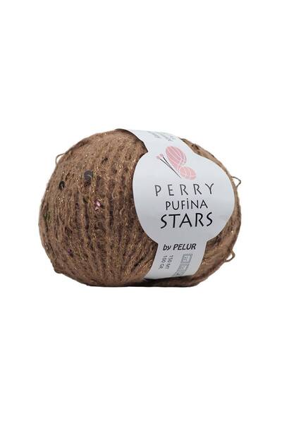 Ritzz Perry Pufina Stars Light Brown - Colorful Sequins