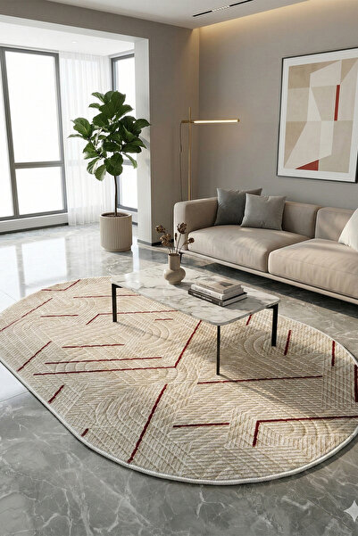 tropikal home Modern Oval Halı Bambu Dokulu Kaymaz Taban Yumuşak Salon Yatak ...