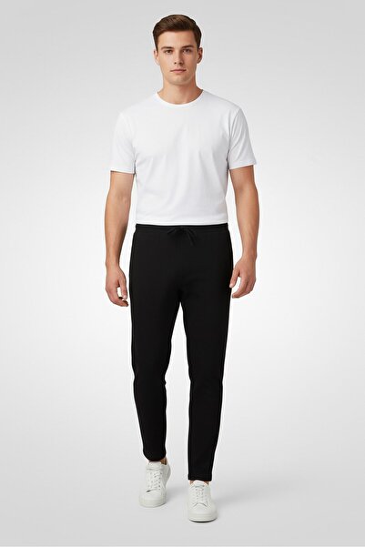 Nautica Jeans Men Regular Fit Solid Sweatpants, Black