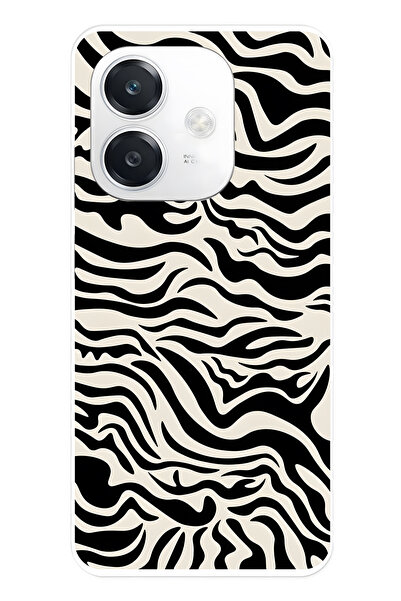 FLAMENKO حافظة هاتف شفافة متوافقة مع هاتف اوبو A3 من نوع زيبرا منقوش