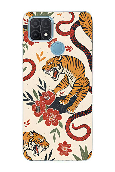 FLAMENKO حافظة هاتف شفافة متوافقة مع هاتف اوبو A15 / A15S تايب تايجر اند سنيك...