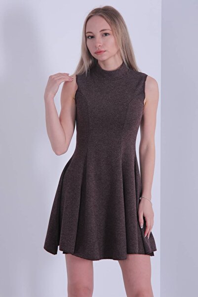 Veni Life Sleeveless Half Turtleneck Mini Dress