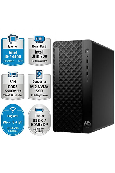 HP ProDesk 2 G1i Intel Core i5-14400 8GB 512GB SSD Freedos Masaüstü Bilgisaya...