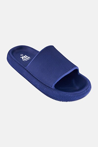 XTI Men Brand Logo Slip On Slides, Navy