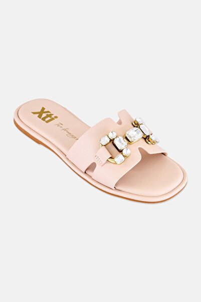 XTI Women Brand logo Slip On Flats, Beige