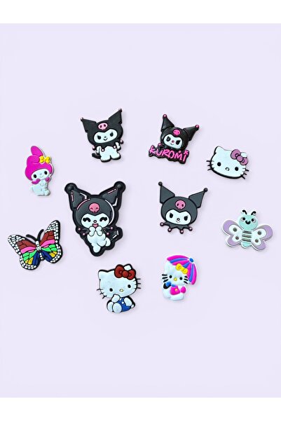 Buki'nin Atölyesi Terlik Süsü jibbitz 10'Lu Set KUROMİ HELLO KİTTY MY MELODİ ...