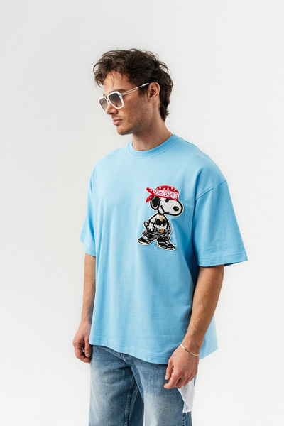 go gang own Snupi Patch Detailed Crew Neck Oversized T-Shirt