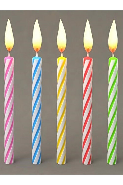 BALON DİYARI 5 Adet -Renkli Doğum Günü Mumu, Pasta Mumu, Doğum Günü için Kek ...