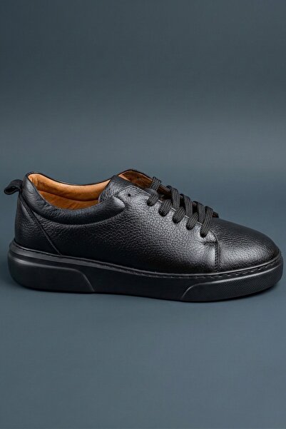MUGGO Leons Genuine Leather Men's Thick Sole Lace-Up Daily Casual Sneakers