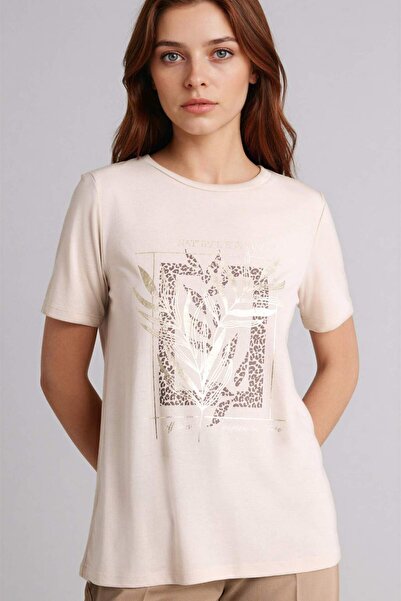 DeFacto Regular Fit Crew Neck Animal Patterned Short Sleeve T-Shirt H1455Ax26Sp