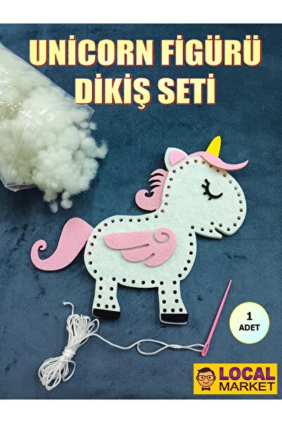 LOCAL MARKET Unicorn Dikiş Seti, Kendi Oyuncağını Yap, Hazır Keçe Dikiş Figür...