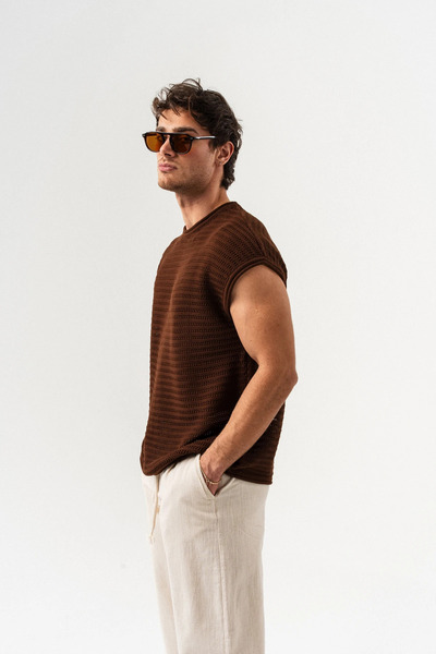 go gang own Αιθέριο μπλουζάκι πλεκτό χωρίς μανίκια με λαιμόκοψη ποδηλατικού τ...