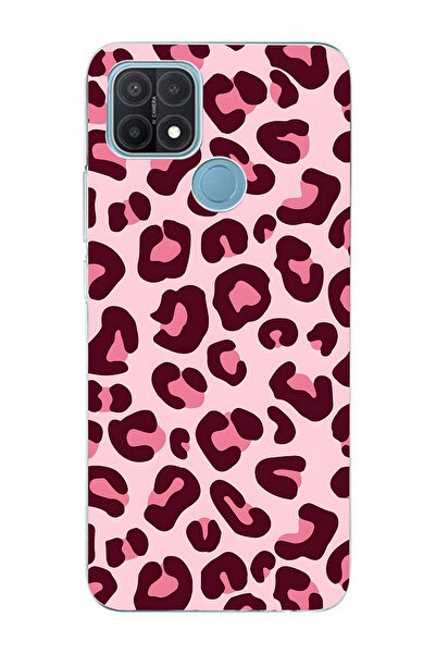 FLAMENKO حافظة هاتف شفافة بنمط الفهد الوردي متوافقة مع هاتف OPPO A15 / A15S