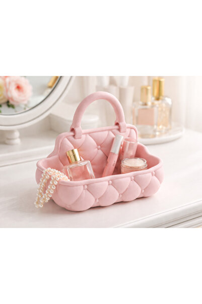 DU&ER Quilted Piece Decorative Jewelry Tray – Makeup Table Organizer with Han...