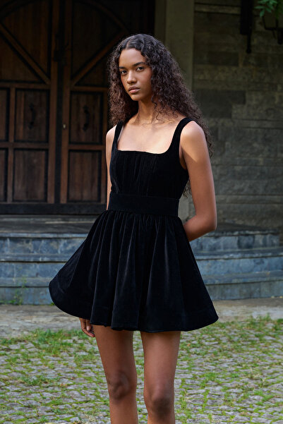 Dahlia Bianca Irene Kadife Elbise