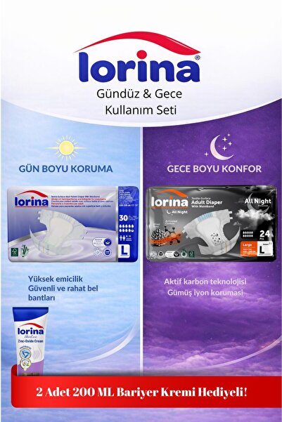 LORİNA L Gündüz & Gece Kullanım Seti, 30’lu Gündüz Aktif Karbonlu 24’lü Gece ...