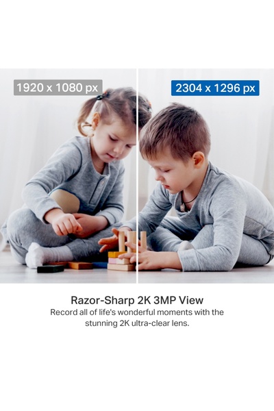 TP-LINK Tapo C211 (2-Pack) 2K 3MP Yatay ve Dikey Ev Güvenliği Wi-Fi Kamerası 2'li