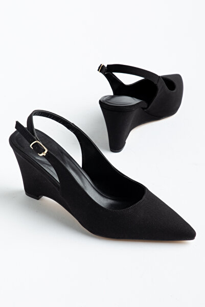 HCO Stiletto de damă din satin, pachet de talpă wedge