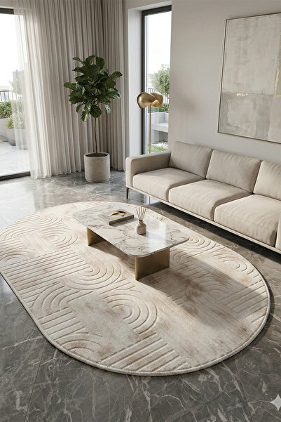 tropikal home Modern Oval Halı Bambu Dokulu Kaymaz Taban Yumuşak Salon Yatak ...