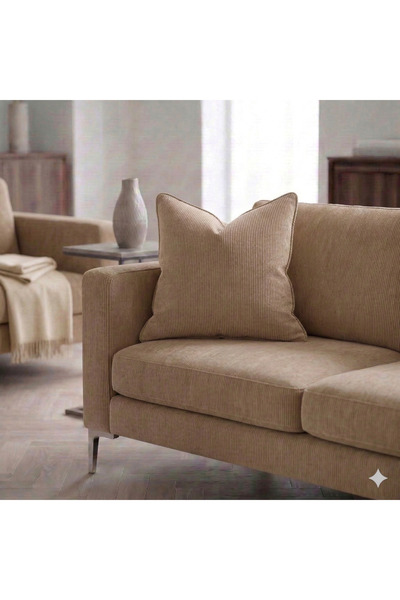baladı home ev tekstil home collection غطاء وسادة فاخر كتان كاش فورت مخطط - د...