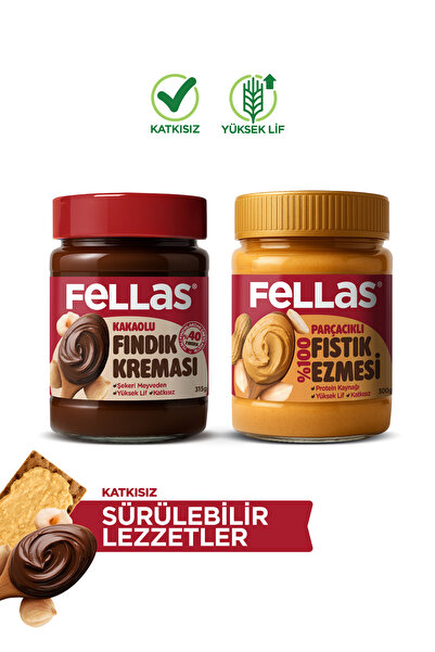 Fellas Kakaolu Fındık Kreması (315 g) + Fıstık Ezmesi - %100 (300 g)
