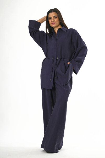 ABBRA Women's Beli Ruched Shirt and Pants Set