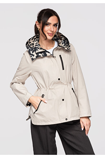 OMBRE Women's Jacket OW-JANP-0123 Jacket Type - Casual Style Beige