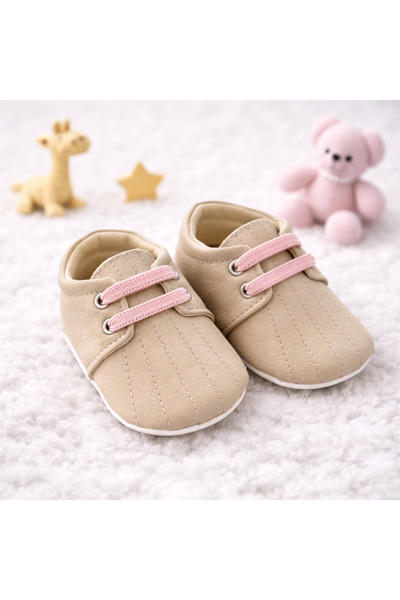 Happy Baby Butik حذاء بيبي جيرل بطانة مانعة للانزلاق للخطوة الأولى باللون الوردي