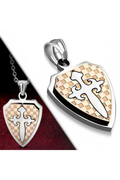 OutfitModa Colier bărbătesc cu pandantiv Fleur de Lis – Oțel inoxidabil – Cut...