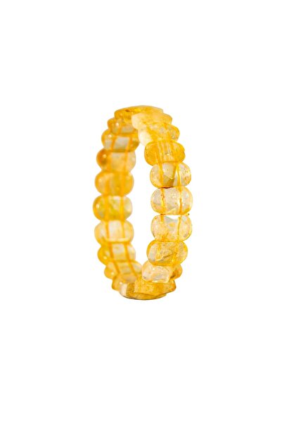 Zeynep Büyükbay Citrine Natural Stone Bracelet (Rectangular Cut)